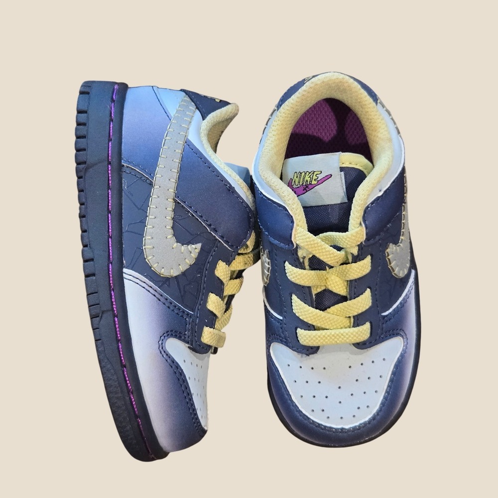 Nike Dunk Low SE I Am Fearless Blue Grey Yellow Toddler Shoes 7C FQ8358-491